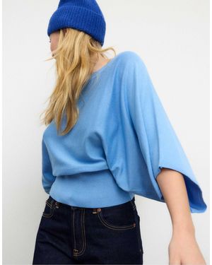 Stradivarius Pull en maille à manches chauve-souris - bleu roi