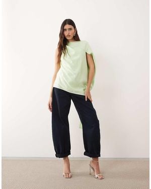ARRANGE Drape Open Back Top - Green