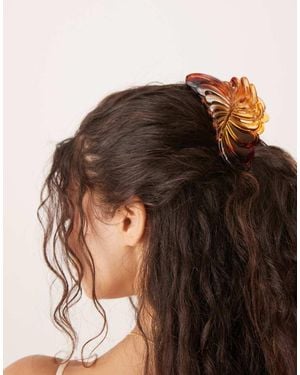 ASOS Xl Leaf Hair Claw - Brown