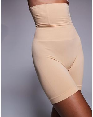 Fashionkilla High Waisted Shaping Shorts - Natural