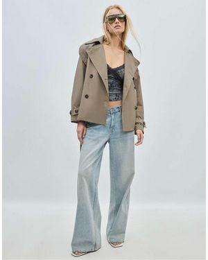 Stradivarius Mid-length Trench Coat - Blue