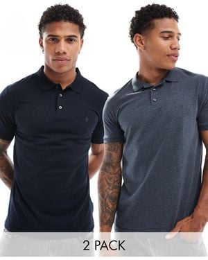 French Connection French connection – 2er-pack kurzärmlige polohemden - Blau