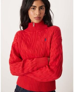 Polo Ralph Lauren Trui Met Korte Rits - Rood