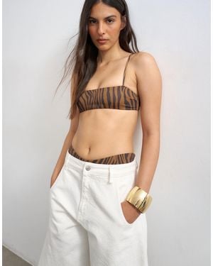 TOPSHOP Italy Bandeau Bikini Top With Straps - White