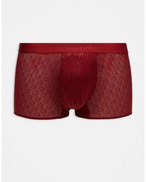 Calvin Klein Lace Low Rise Trunk - Red