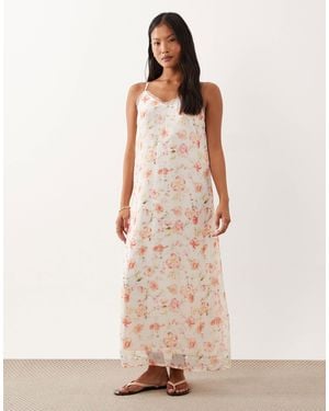 Vila Lace Trim Cami Midaxi Dress - Natural