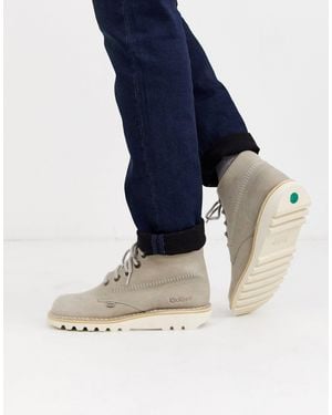 Kickers Mens Kick Hi Leather Boot - Gray