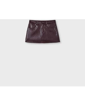 Stradivarius D62 Leather Effect Skort - Purple