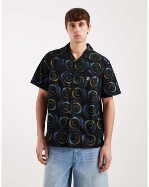 Santa Cruz Vertigo Short Sleeve Patterned Haze Shirt - Black