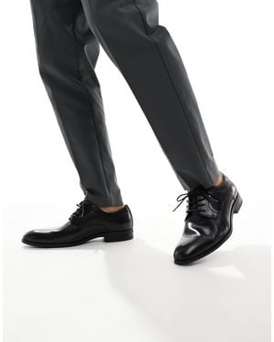 schuh Zapatos Negros Con Cordones De Cuero Rail De