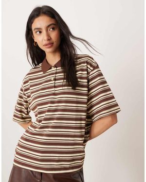 Aware Short Sleeve Polo Top - Brown