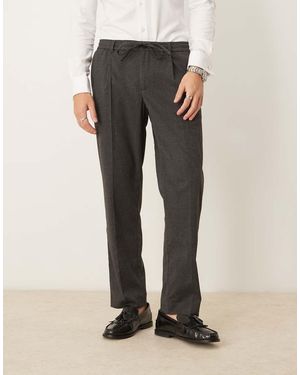 Mango Pantaloni Dritti Allacciati - Nero
