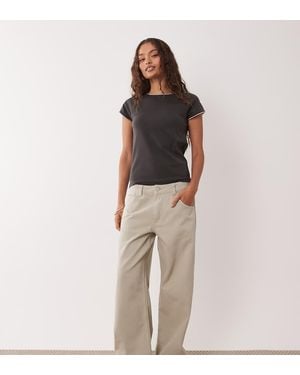 ASOS Asos Design Petite Low Rise baggy Jean - Natural