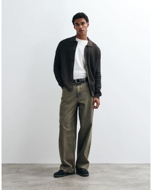 Mango Knitted Button Through Cardigan - Brown