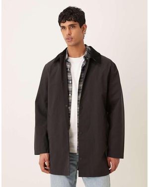 ASOS Cotton Nylon Blend Trench Coat - Black