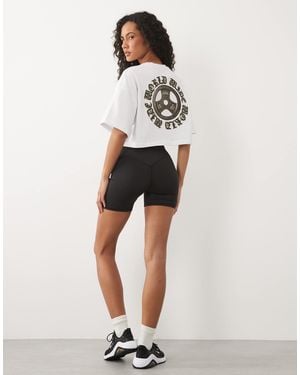 4505 Heavyweight Cotton Cropped T-shirt With Back Print - White
