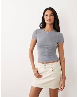 Gina Tricot Crew Neck Top - Blue
