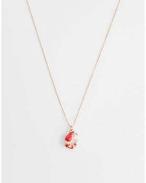 ASOS Collar Dorado Delicado Con Colgante Pequeño De Camarón De - Blanco