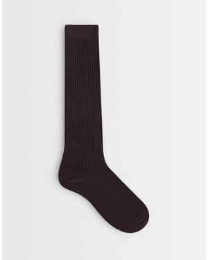 ASOS Gerippte kniestrümpfe - Schwarz