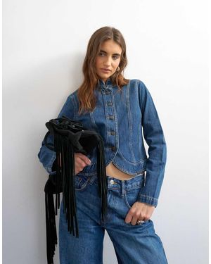 TOPSHOP Chaqueta Vaquera De Estilo Baterista - Azul