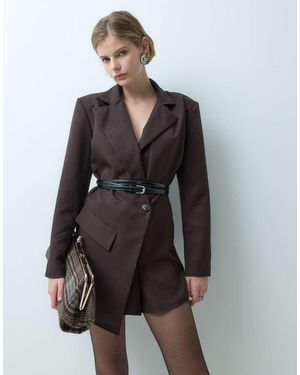 ASOS Mono Corto De Sastre Con Americana En-Marrón - Negro