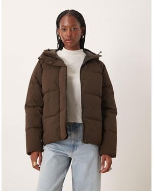 JJXX Hooded Puffer Jacket - Brown
