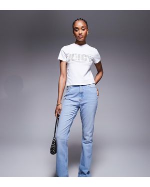 ASOS Asos Design Tall Mid Rise Flare Jeans - Blue