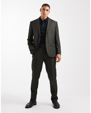 Jack & Jones Regular Fit Wool Blend Suit Trousers - Black