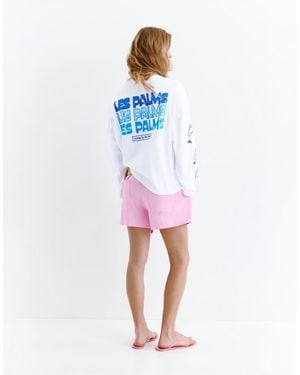 Pull&Bear T-Shirt Met Dolfijnenprint - Wit