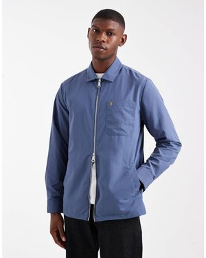 Farah Fintoni Zipped Long Sleeve Shirt - Blue