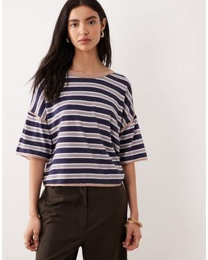 Free People Clean Crop Rugby Tee - Purple