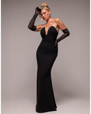Goddiva – trägerloses maxikleid - Schwarz