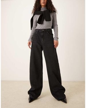 Mango Charlot 100% Cotton Barrel Jean - Black