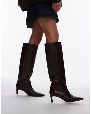 TOPSHOP – taz – kniehohe stiefel aus hochwertigem echtleder - Schwarz