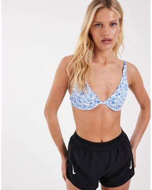 Hollister Curvy bikinioberteil mit smok-detail und bügeln - Schwarz