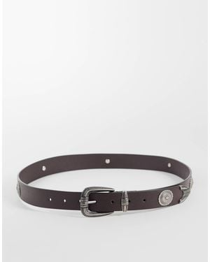 ASOS Skinny Belt With Disks - Gray
