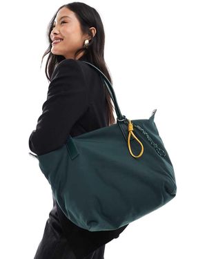 Pull&Bear Nylon Tote Bag With Removable Carabiner - Black
