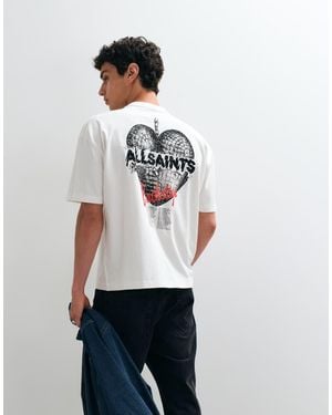 AllSaints Relfect T-Shirt Met Korte Mouwen, Grafisch Logo En Print Op De Achterkant - Wit