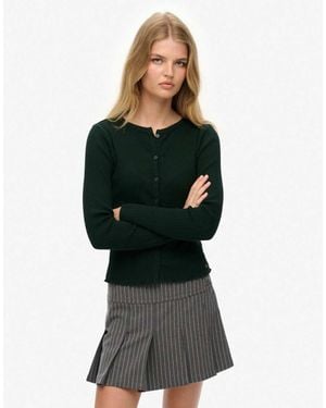 Superdry Athletic Essentials Ribbed Cardigan - Black