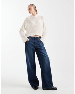 ASOS – weitmaschiger strickpullover - Weiß