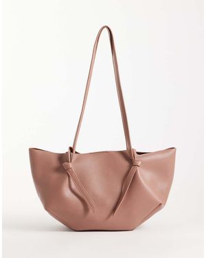 ASOS Mini Scoop Pinched Tote With Internal Pouch - Pink