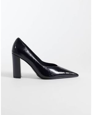 ASOS Panda High Block Heel Court Shoes - Blue