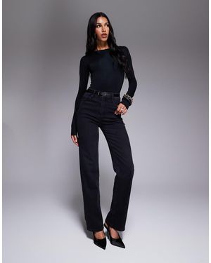 GOOD AMERICAN Soft Tech Good True Straight Jeans - Blue