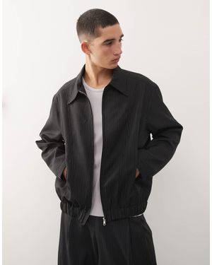 Collusion Bomber habillé à rayures fines - Noir
