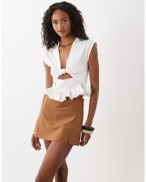 ASOS Mini Pelmet Skort With Split - White