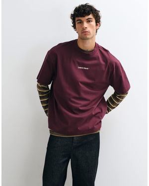 Only & Sons Oversized Fit T-shirt With Leave Blank Print - Red