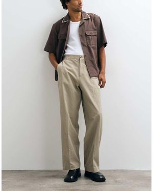 ASOS Pantalones De Traje De Pernera Ancha En Verde Seersucker Con Cintura Elástica - Multicolor