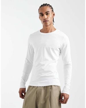 Jack & Jones Muscle Fit Long Sleeve T-shirt - White