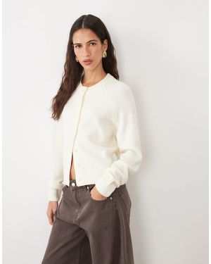 Threadbare Crew Neck Cardigan - Natural