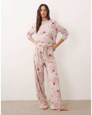 ASOS Long Sleeve Pajama Set - Pink